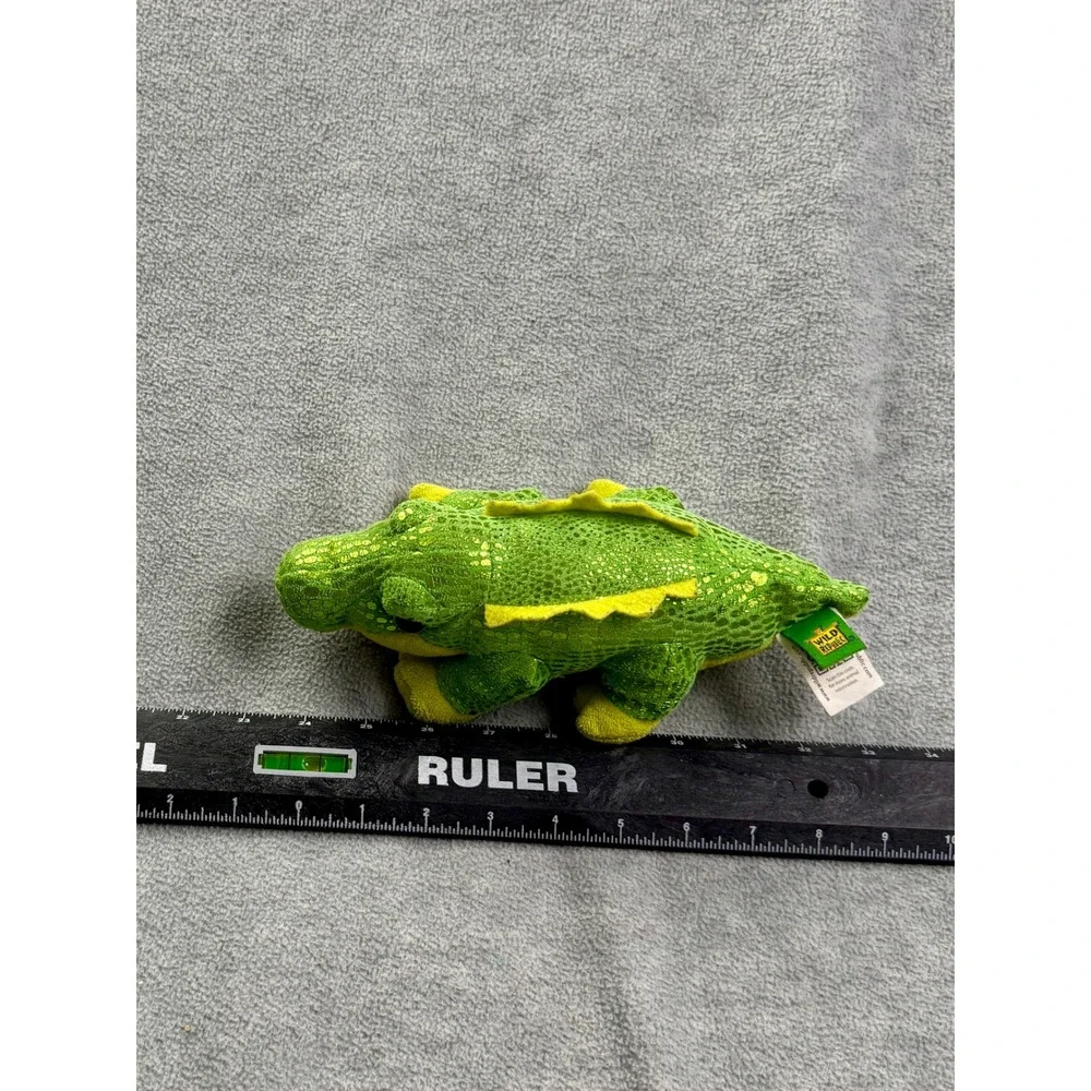 Wild Republic Alligator Plush Green Shimmer Metallic Scales Stuffed Animal 8 in